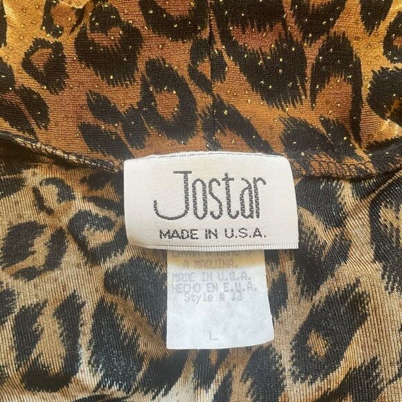 JOSTAR Open Front Lightweight Jacket Short Sleeve Animal Print Size L - Picture 13 of 14